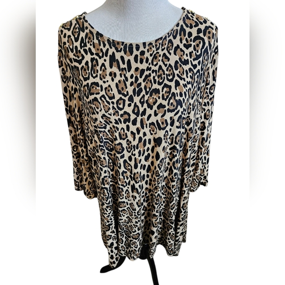 NWT Kim Rogers Leopard Print Women's Top Size 2X - Picture 1 of 15